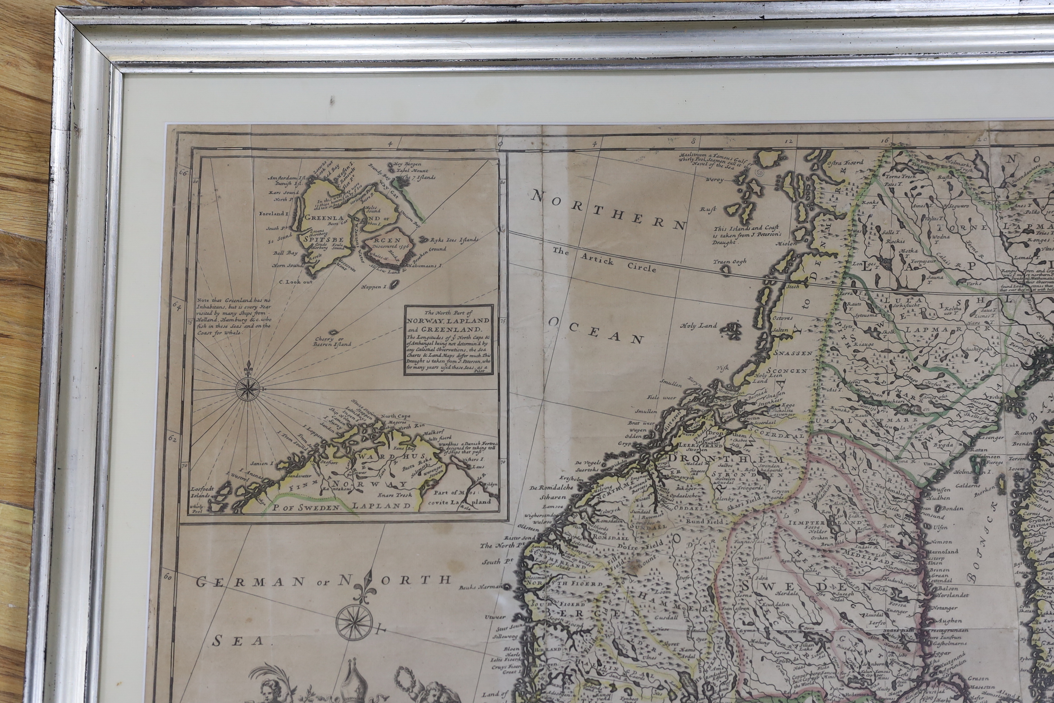 After Herman Moll, engraving, ‘New map of Denmark and Sweden’, circa 1715, 102 x 61cm